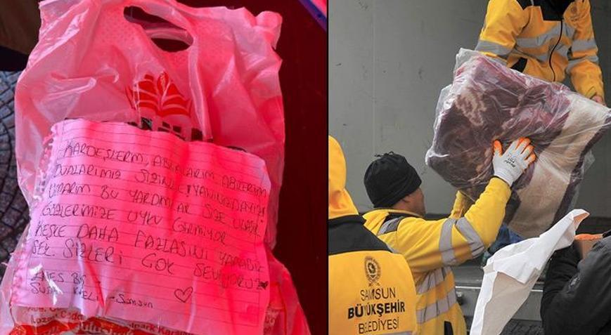 Yardım kolisinden çıkan not duygulandırdı: Gözlerimize uyku girmiyor