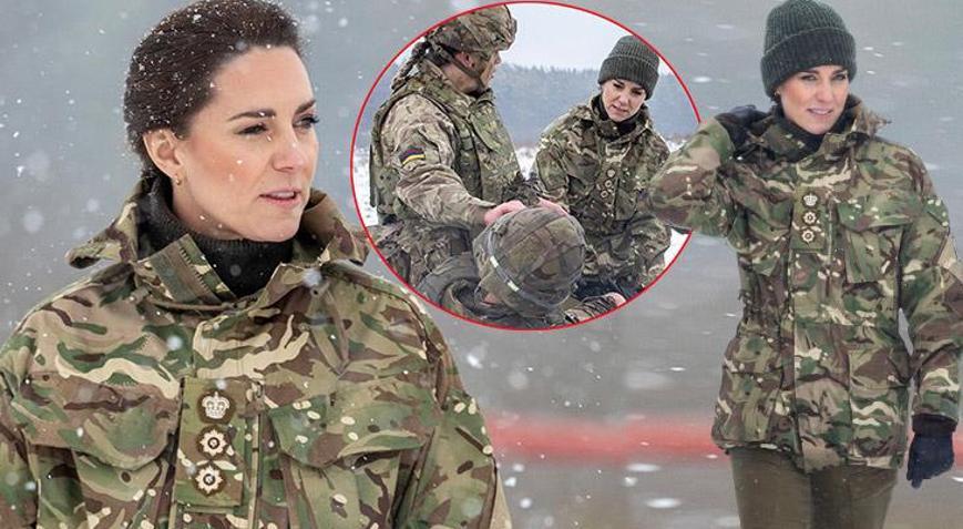 Galler Prensesi Kate Middleton askeri tatbikata katıldı