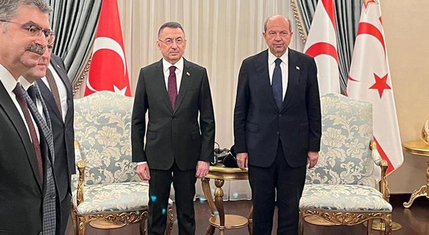 Fuat Oktaydan KKTC Cumhurbaşkanı Tatara ziyaret