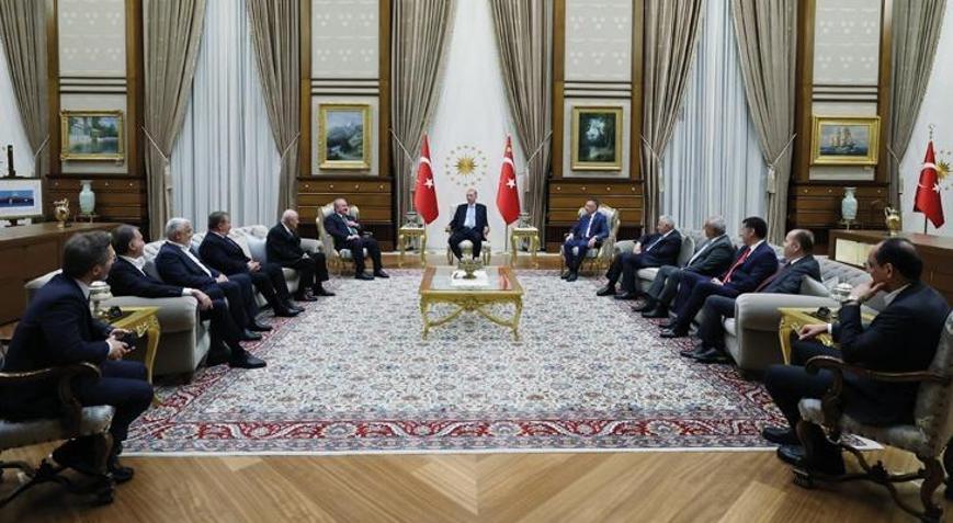 Cumhurbaşkanı Erdoğan, Cumhur İttifakı partilerinin genel başkanlarını kabul etti