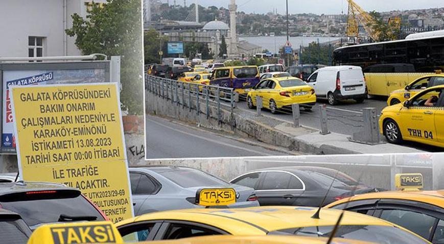 Galata Köprüsünde 40 günlük bakım trafiği: 10 dakikalık yeri 1 saatte gideceğim