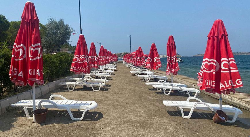 Foçada denizanası yoğunluğu Plajlar boş kaldı