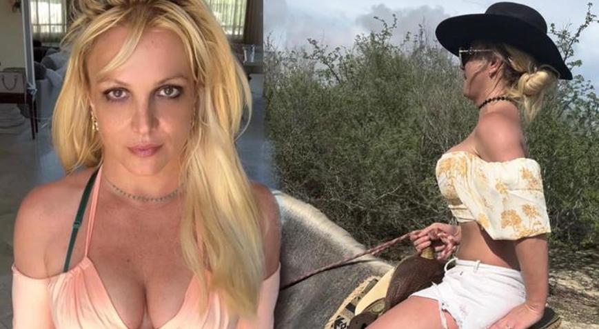 Britney Spears, yılan dövmesi yaptırıp ata çıplak bindi