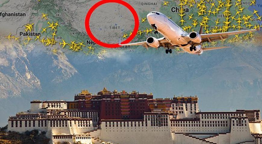 Harita bomboş, üzerinde neredeyse hiç uçak yok Tibetin az bilinen 3 ilginç sırrı