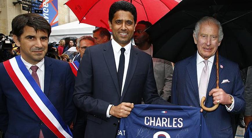 İngiltere Kralı Charles ile PSG Başkanı Nasser AI-Khelaifi buluştu
