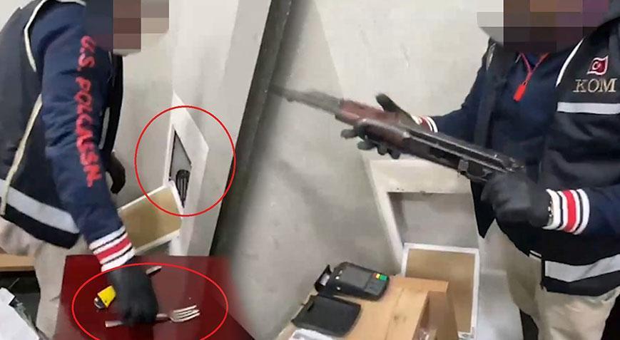 Gece kulübüne baskın Duvardaki gizli bölmeden uzun namlulu silah çıktı