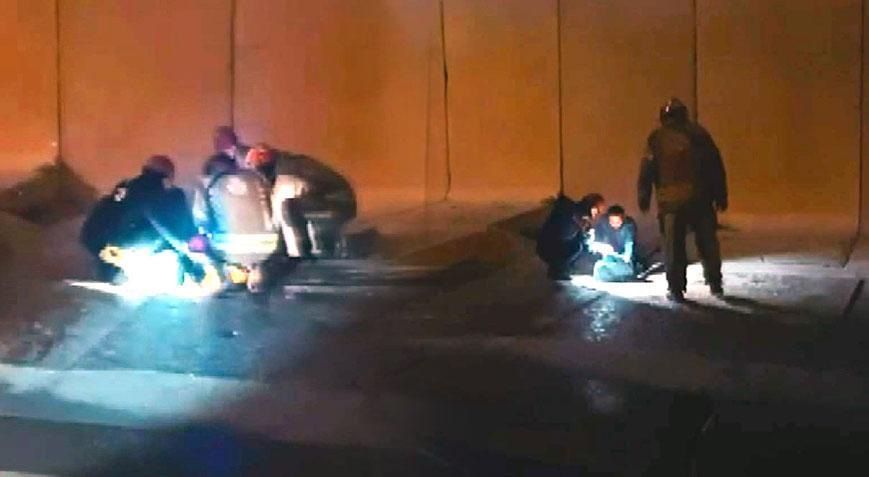 9 metre yükseklikten su kanalına düştü