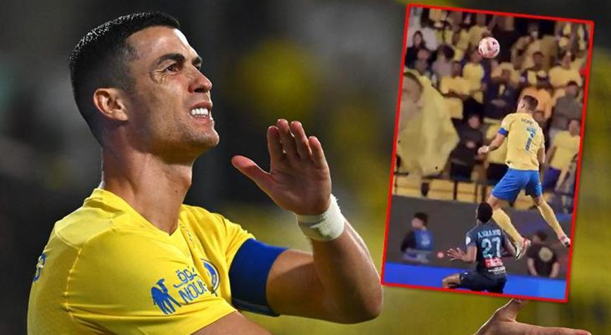 Yok artık Cristiano Ronaldo 2 metreden fazla sıçradı