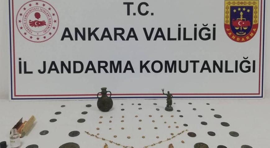 Roma ve Osmanlı dönemlerine ait Ankarada 63 sikke ele geçirildi