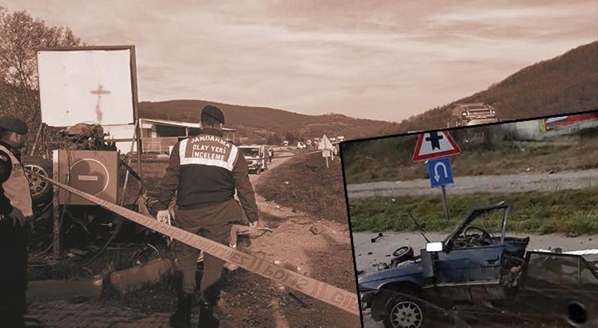 Samsun’da otobüsle çarpışan otomobil ikiye bölündü: 2 ölü, 3 yaralı