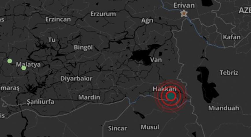Hakkaride 4.4 büyüklüğünde deprem Hakkaride 4.4 büyüklüğünde deprem