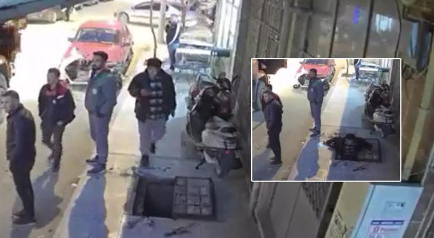 Telefona bakarak yürüdü, rögara düştü