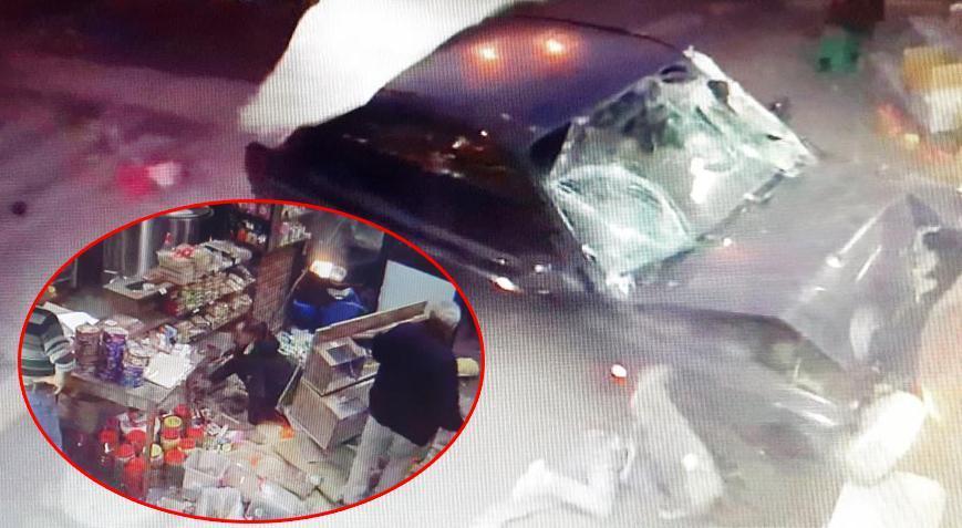 Kayseride dehşet Kalp krizi geçiren sürücü, 4 kişiye çarparak dükkana daldı
