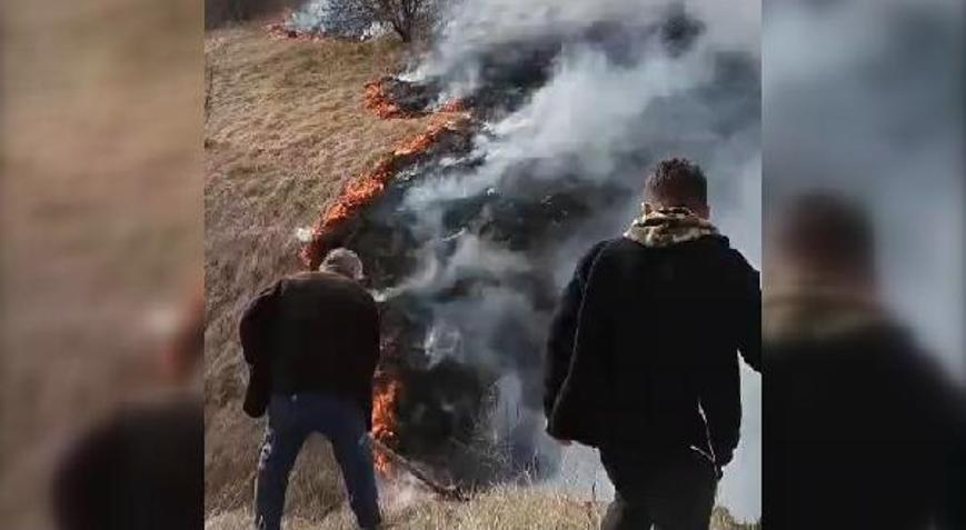 Karabükte ormanda örtü yangını