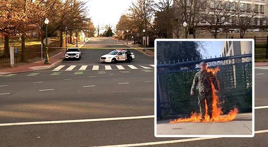 ABD askeri 'Filistin'e �zg�rl�k' diyerek Washington'daki �srail B�y�kel�ili�i �n�nde kendini yakt�