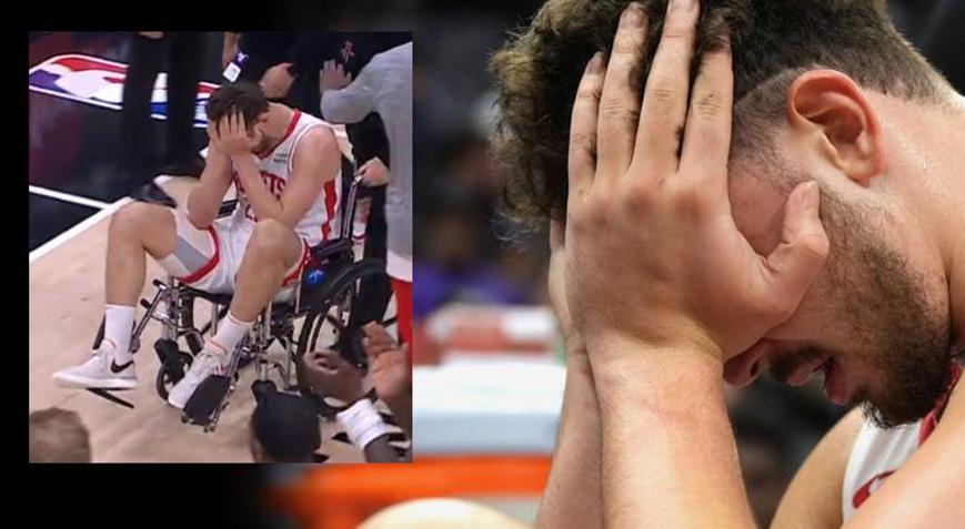 NBAde Alperen Şengün sahayı tekerlekli sandalye ile terk etti