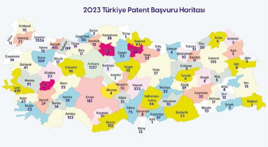 Türkiye’nin sınai haklar haritası İstanbul lider