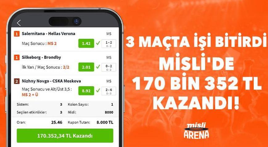 3 maçta işi bitirdi, Misli’de 170 bin 352 TL kazandı