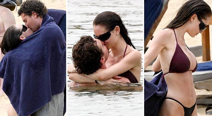 Ünlü modelin kızı sevgilisiyle öpüşürken yakalandı Sardinyada romantik anlar