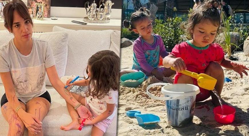 Seda Bakanın kızları annesini böyle boyadı