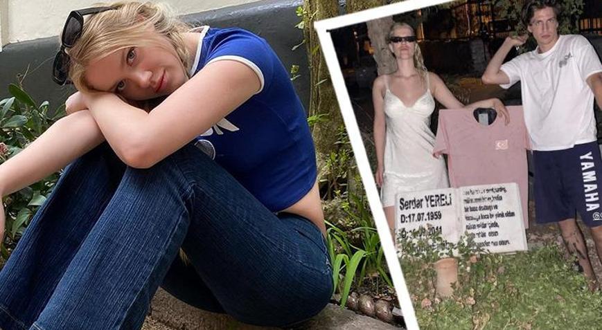 Serel Yereli'nin babas�n�n mezar�n� ziyaret etti�i anlar tepki �ekti!