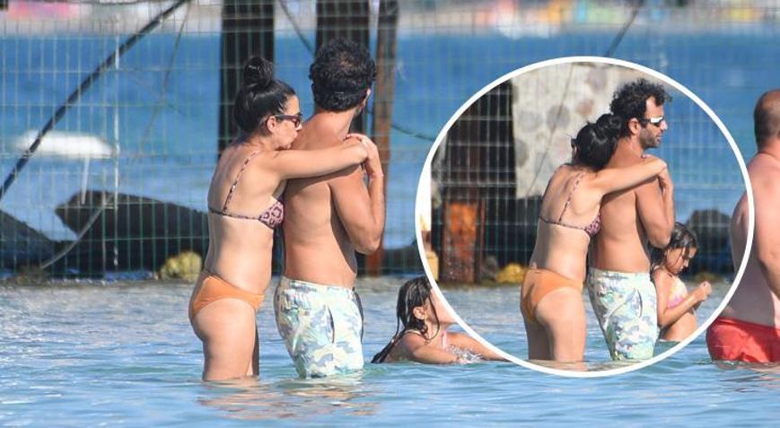 Set başlamadan önce baş başa tatil Ceren Karakoç eşini öpmelere doyamadı