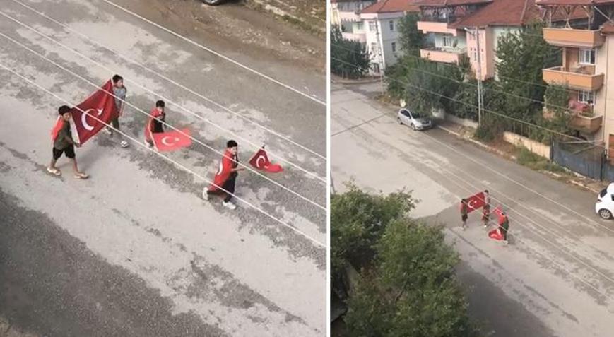 Tokatta 4 çocuk tüyleri diken diken etti Sokak sokak Şehit türküsü söylediler