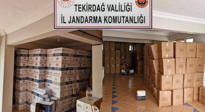 Tekirdağda, 3 ton tütün, 1 milyon 600 bin makaron ele geçirildi