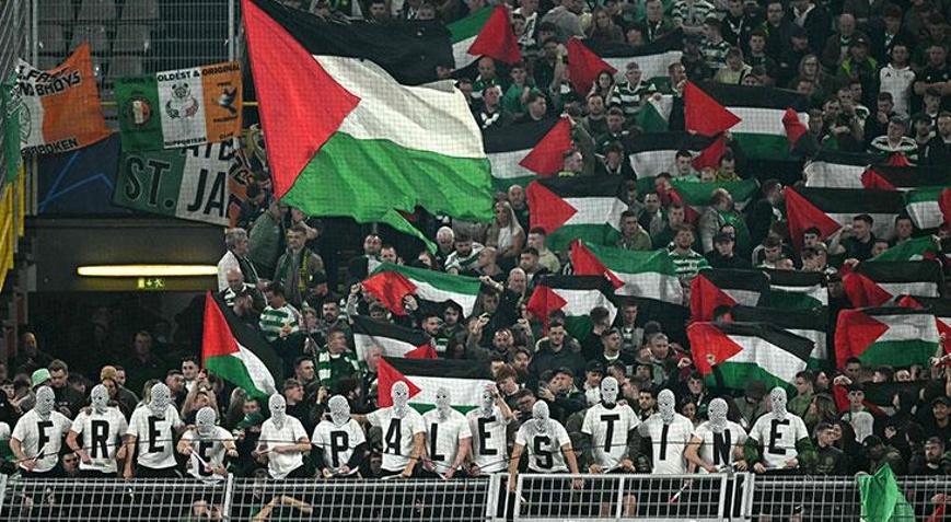 Celtic taraftarlarından Şampiyonlar Liginde Filistine büyük destek