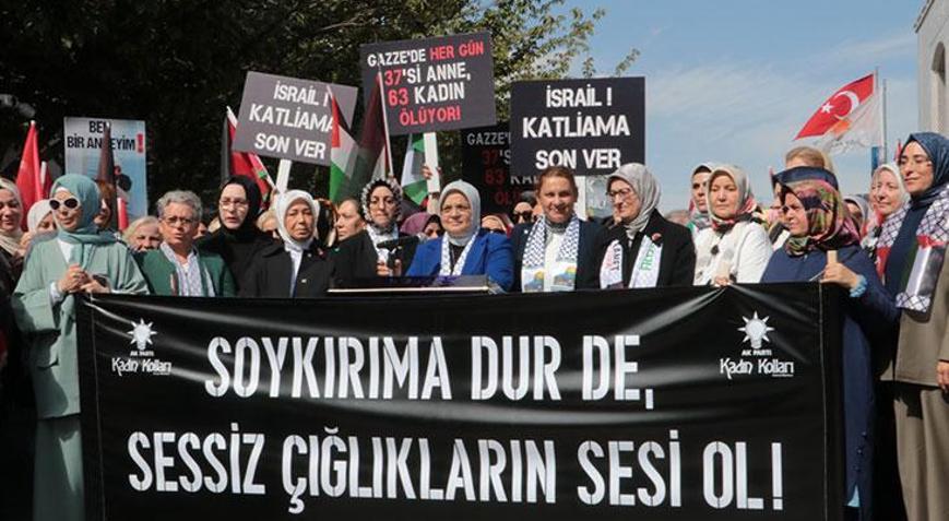 AK Partili kadınlardan Filistine destek açıklaması