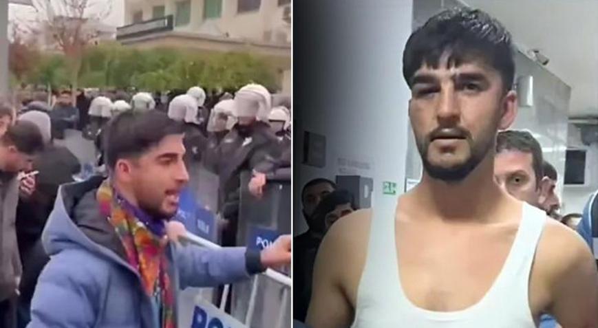 Batmanda Vali çık lan buraya diye bağıran gösterici tutuklandı