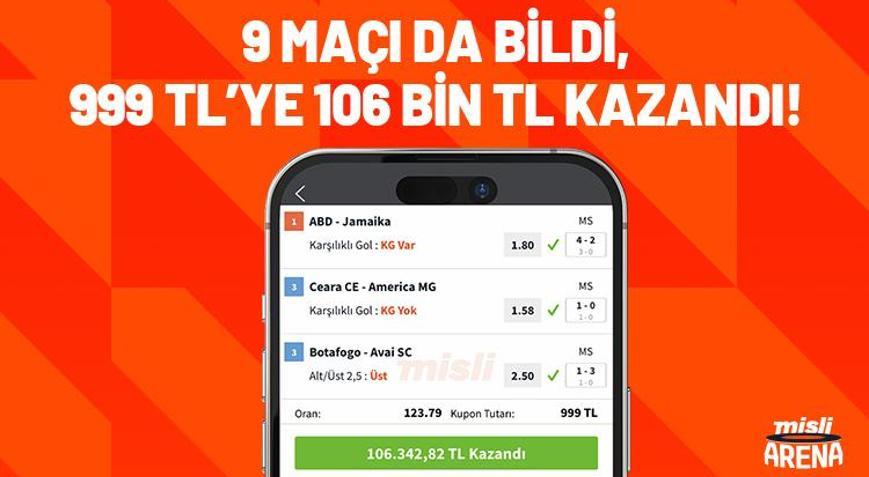 9 maçı da bildi, 999 TL’ye 106 bin TL kazandı