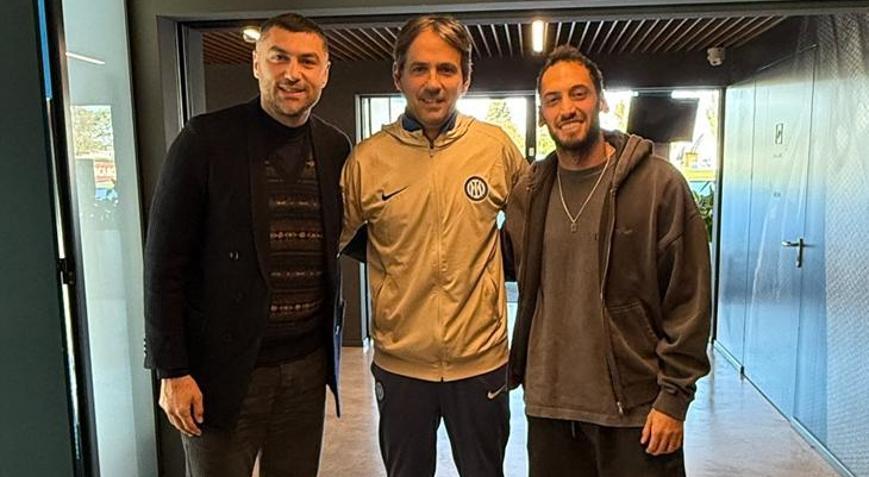 Burak Yılmaz, Interi ziyaret etti Hakan Çalhanoğlu ile buluştu