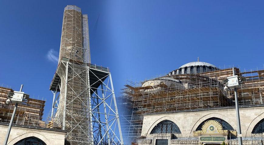 Ayasofyada dev iskele kuruldu Tam 1 ay sürecek
