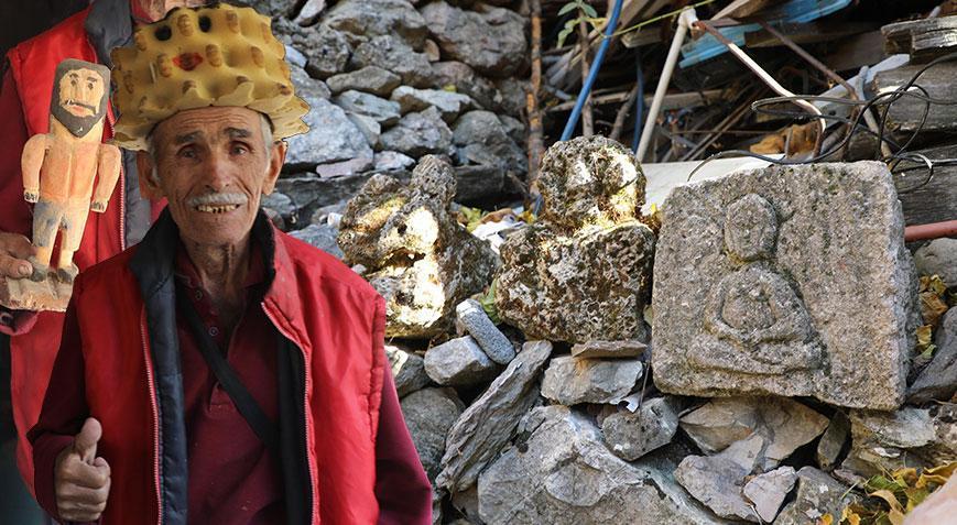 Her gün dağdan, dere yataklarından topluyor 91 yaşındaki adamın tek isteği…