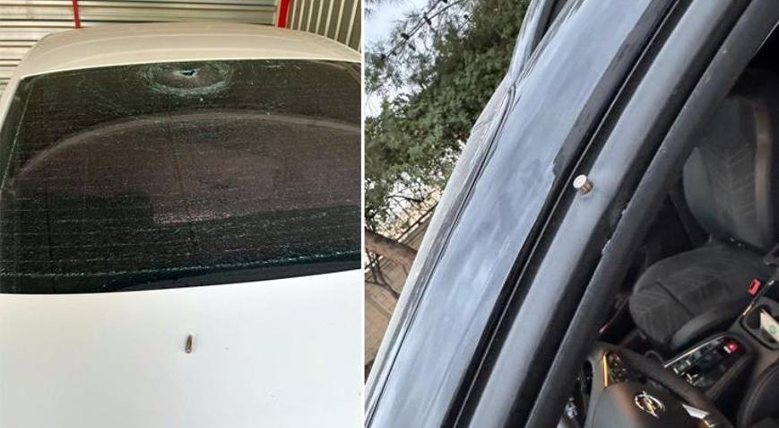 Mardinde Suriyeden gelen yorgun mermiler araçlara isabet etti, 2 kişi de yaralandı