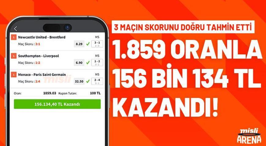 “Yok artık” dedirten kupon… 3 maçın skorunu doğru tahmin etti, 1.859 oranla 156 bin 134 TL kazandı