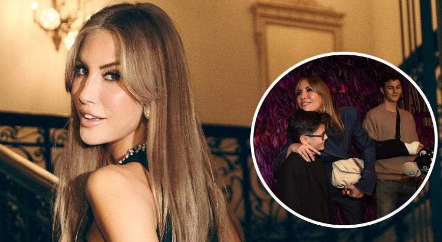 Çağla Şıkel galaya oğulları ile katıldı Kuzeyin kolundaki alçı dikkat çekti