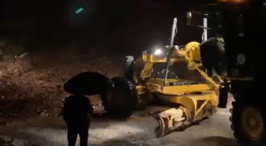 Marmariste kuvvetli sağanak Heyelan meydana geldi