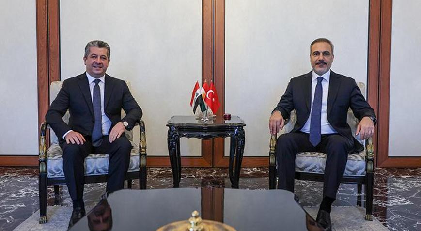 Dışişleri Bakanı Hakan Fidan, Ankarada IKBY Başbakanı Barzani ile görüştü