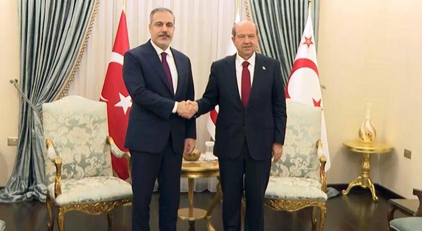 Dışişleri Bakanı Hakan Fidan, KKTC Cumhurbaşkanı Ersin Tatar ile bir araya geldi