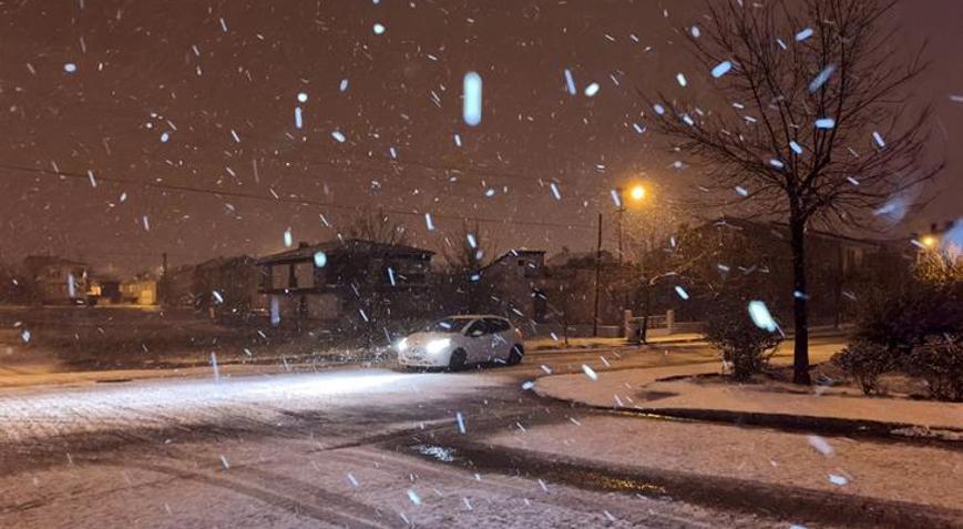 Edirne Keşanda kar etkili olmaya başladı