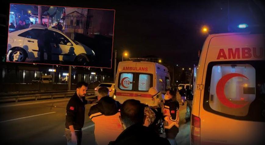 Bursada korkunç kaza Kontrolden çıkan otomobil korkuluklarda asılı kaldı: 1 ölü, 3 yaralı