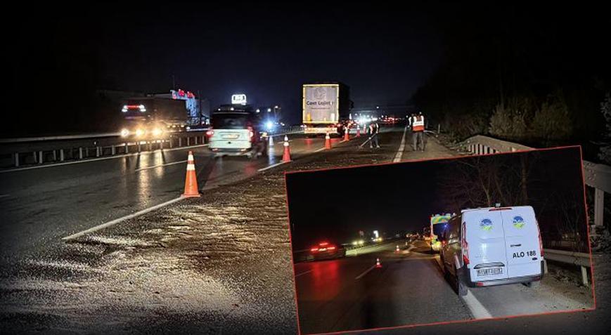 Acı olay Otoyolda ezilen vatandaşın üstünden çok sayıda araç geçti