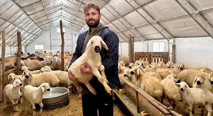 Devlet destek verdi: Genç girişimci küçükbaş hayvan yetiştiriciliğine adım attı