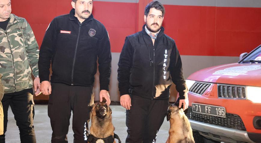 Kırıkkale Belediyesi arama kurtarma köpekleri, arama çalışmaları için Konyaya gitti