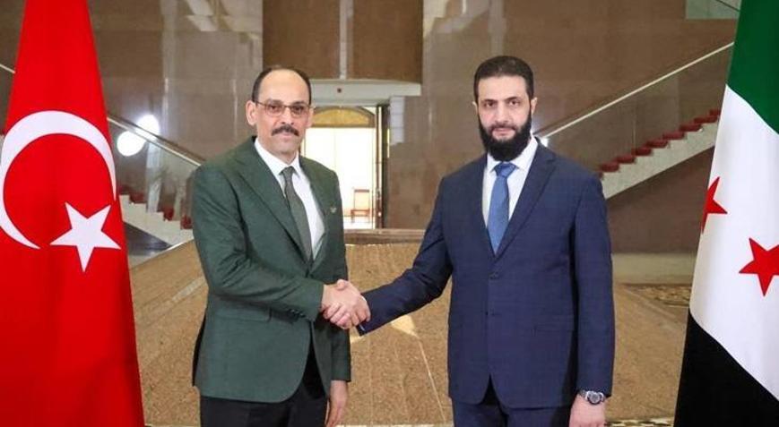 SON DAKİKA MİT Başkanı İbrahim Kalın Suriyede Şamda Ahmed Şara ile görüştü