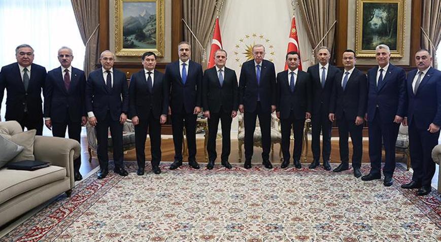 Cumhurbaşkanı Erdoğan, Özbekistan ve Azerbaycan bakanlarını kabul etti