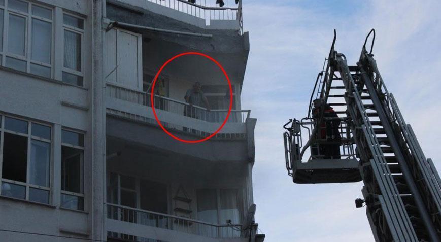 4 katlı binada yangın paniği Vatandaşlar mahsur kaldı