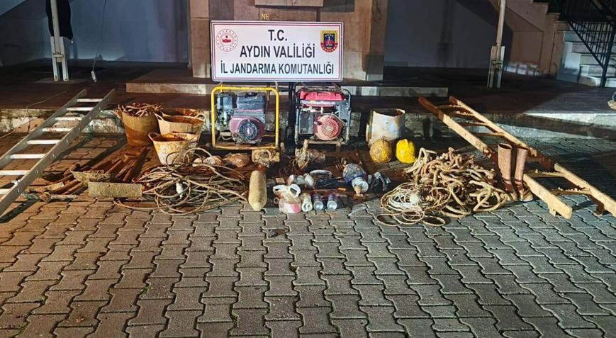 Aydında kaçak kazıya 10 gözaltı